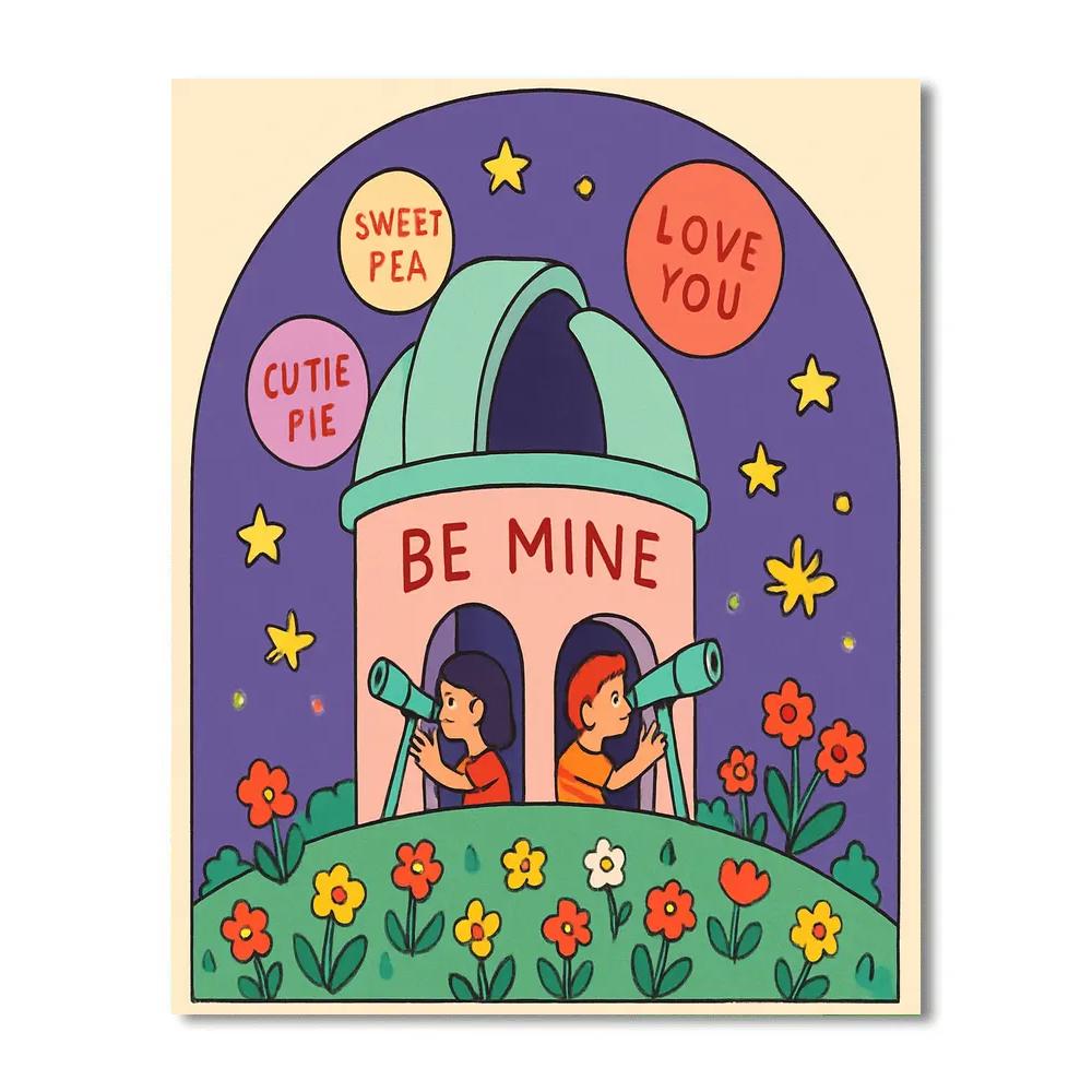 Valentines Day Candy Heart Observatory Numbered painting kits