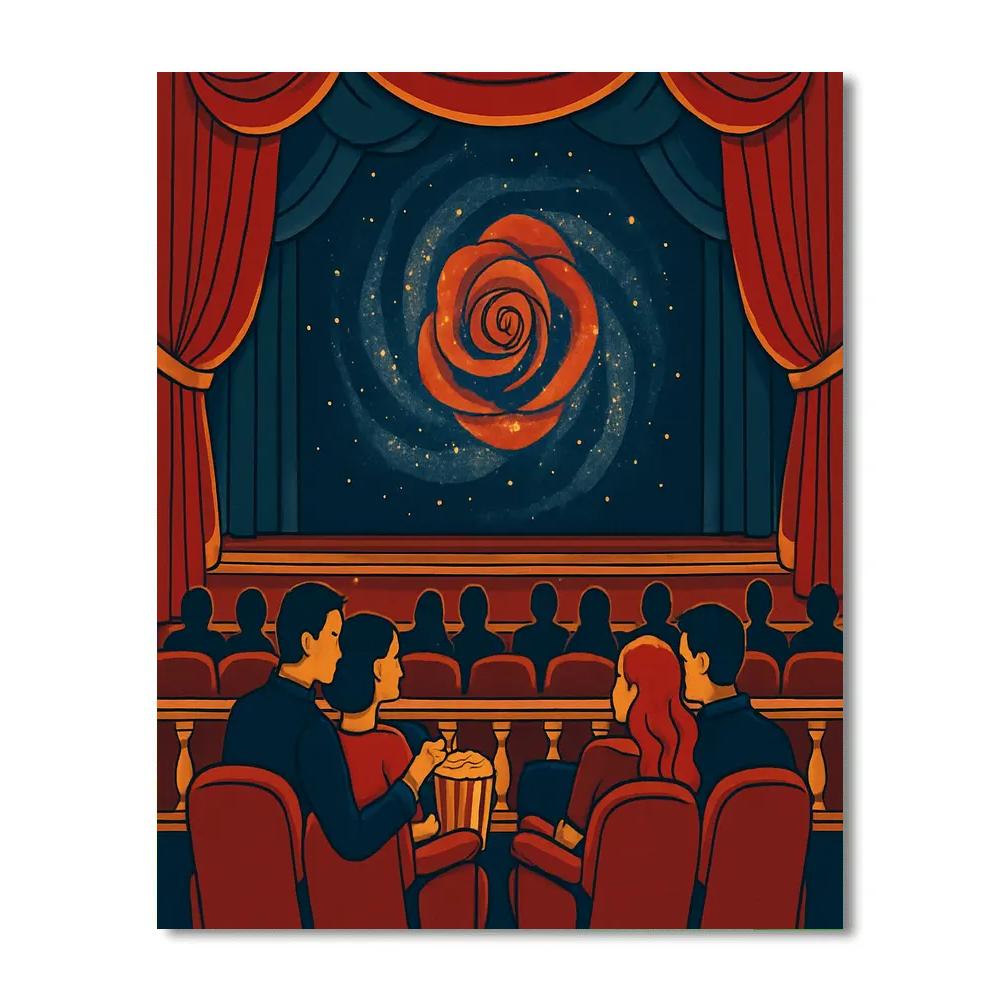 Valentines Day Space Theater Balcony Seats Painting by numbers kit