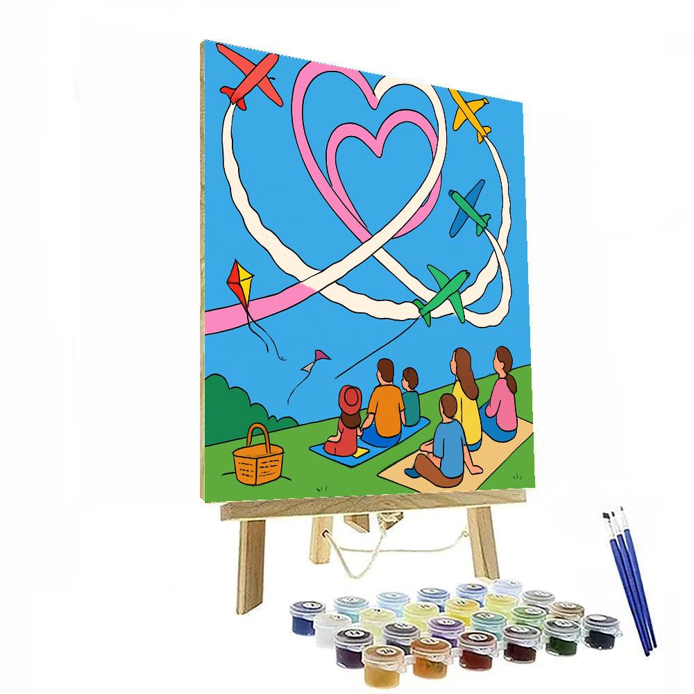 Skywriting Airshow Valentines Day Delight Number painting