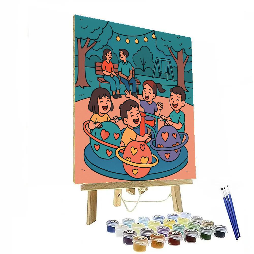 Cosmic Carousel Valentines Day Park DIY paint by numbers