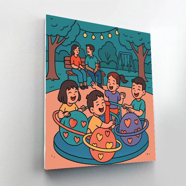 Cosmic Carousel Valentines Day Park DIY paint by numbers