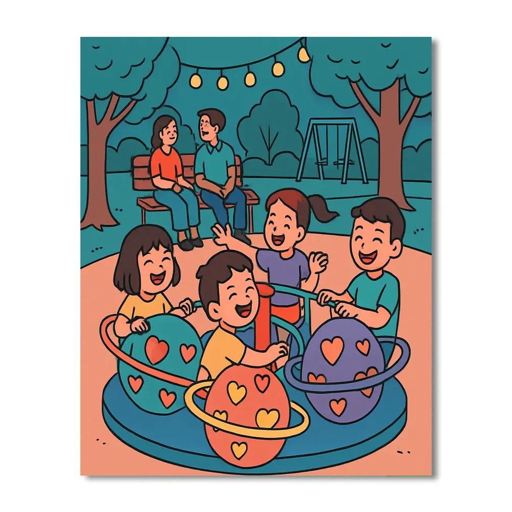 Cosmic Carousel Valentines Day Park DIY paint by numbers