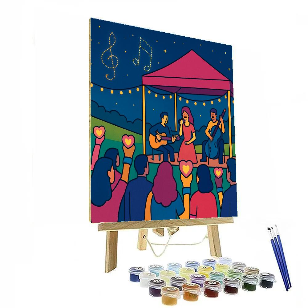 Valentines Day Music Festival Under Stars Paint by numbers kits