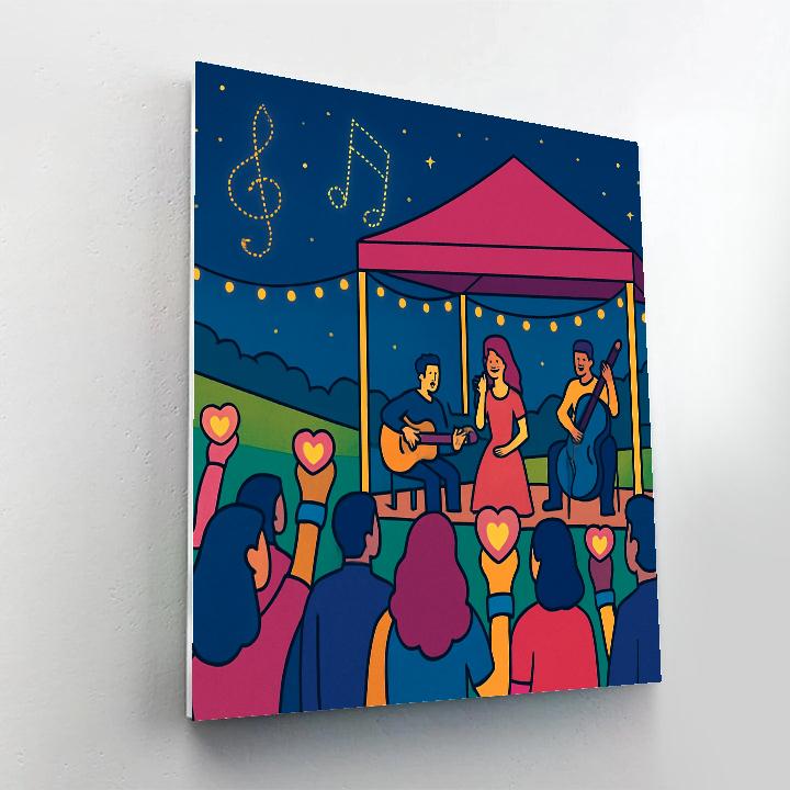 Valentines Day Music Festival Under Stars Paint by numbers kits