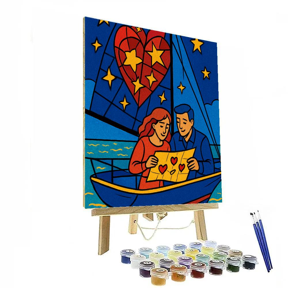 Solar Sail Valentines Day Voyage Paint by numbers art