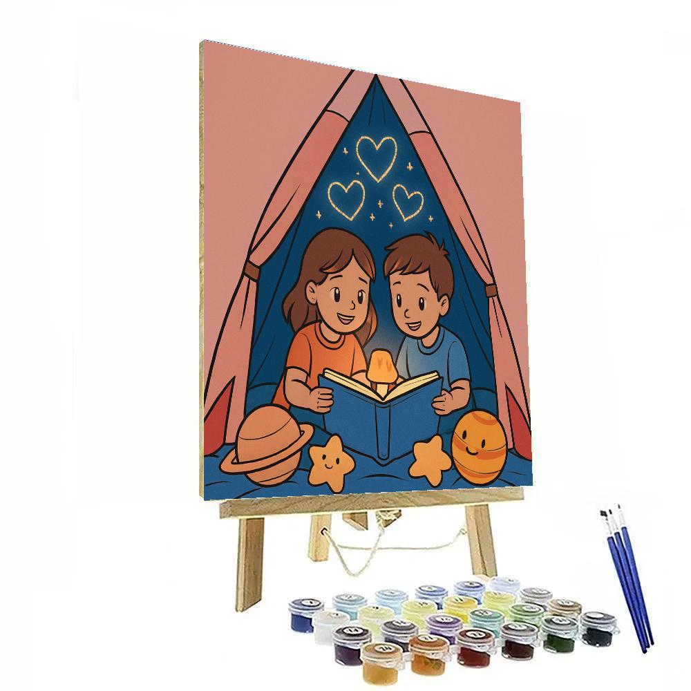 Valentines Day Storytime Space Tent Number painting