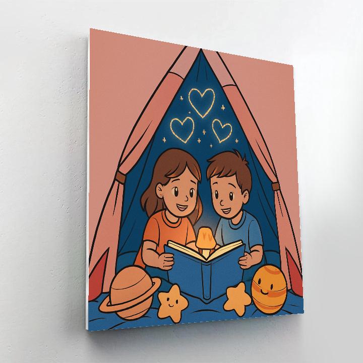 Valentines Day Storytime Space Tent Number painting