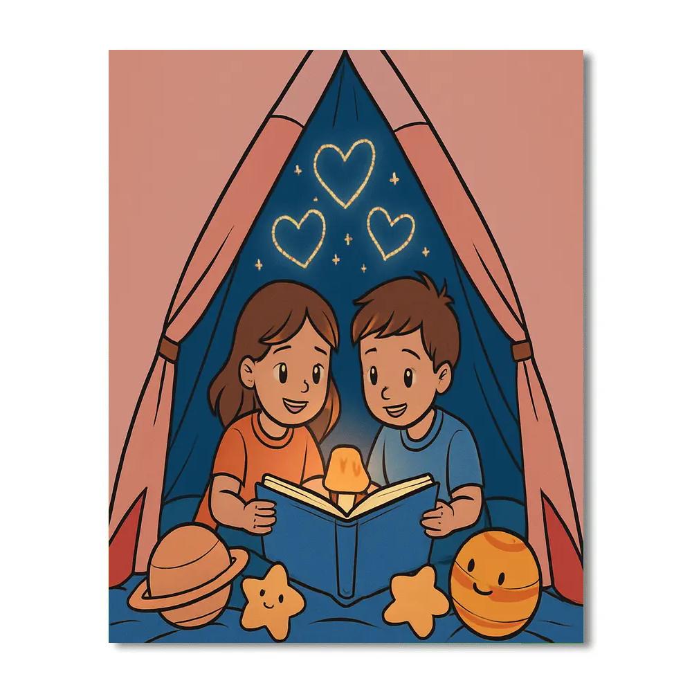 Valentines Day Storytime Space Tent Number painting