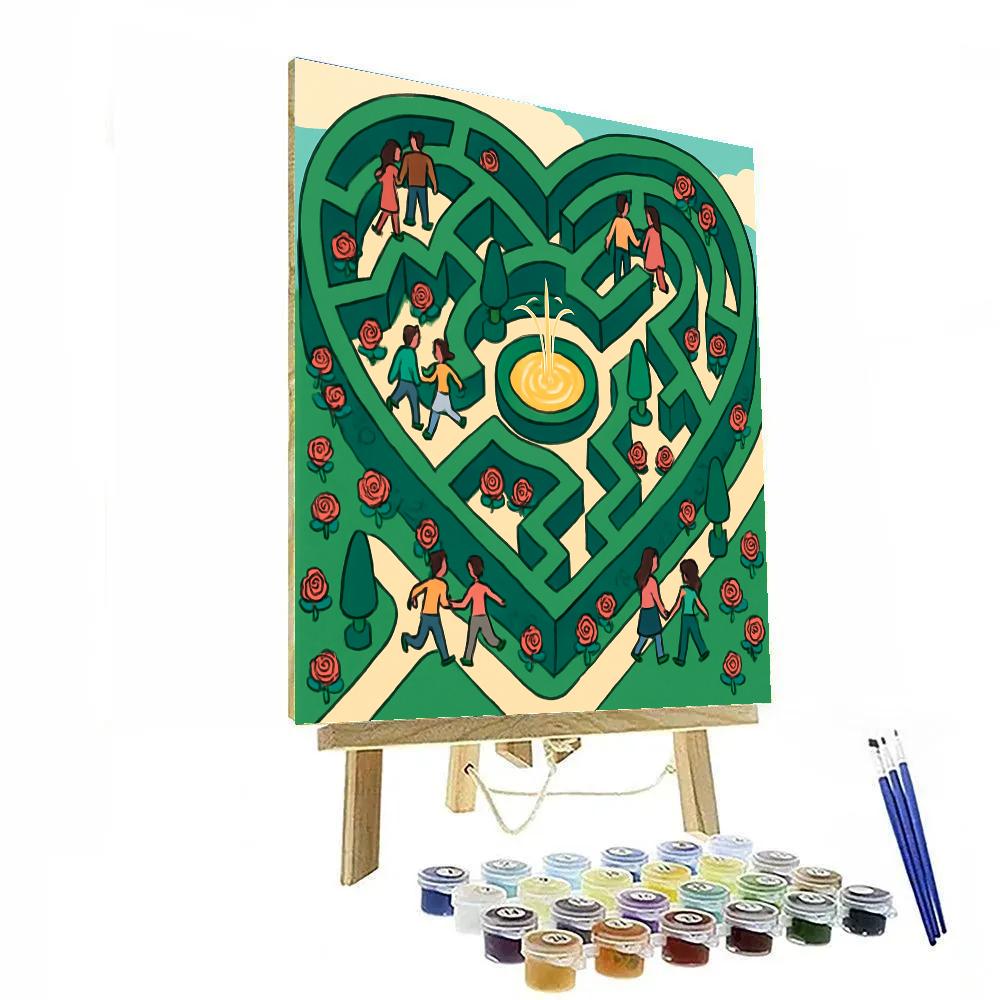 Secret Garden Valentines Day Maze paint by number
