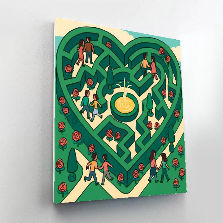 Secret Garden Valentines Day Maze paint by number
