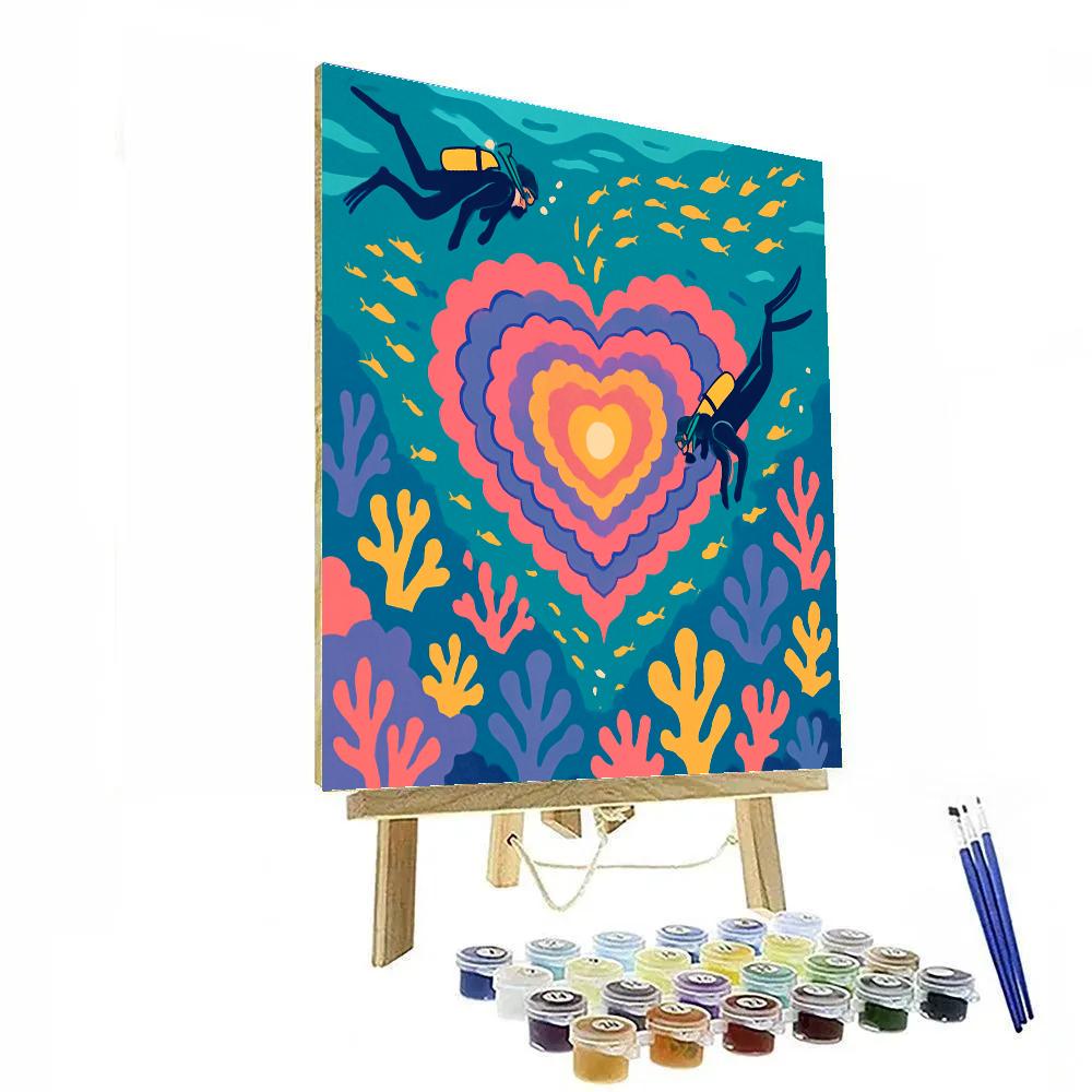 Underwater Valentines Day Coral Planet paint by color