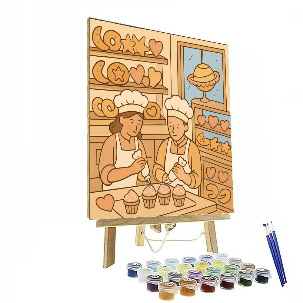 Cosmic Bakery Valentines Day Morning Painting by numbers kit