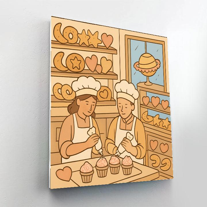 Cosmic Bakery Valentines Day Morning Painting by numbers kit