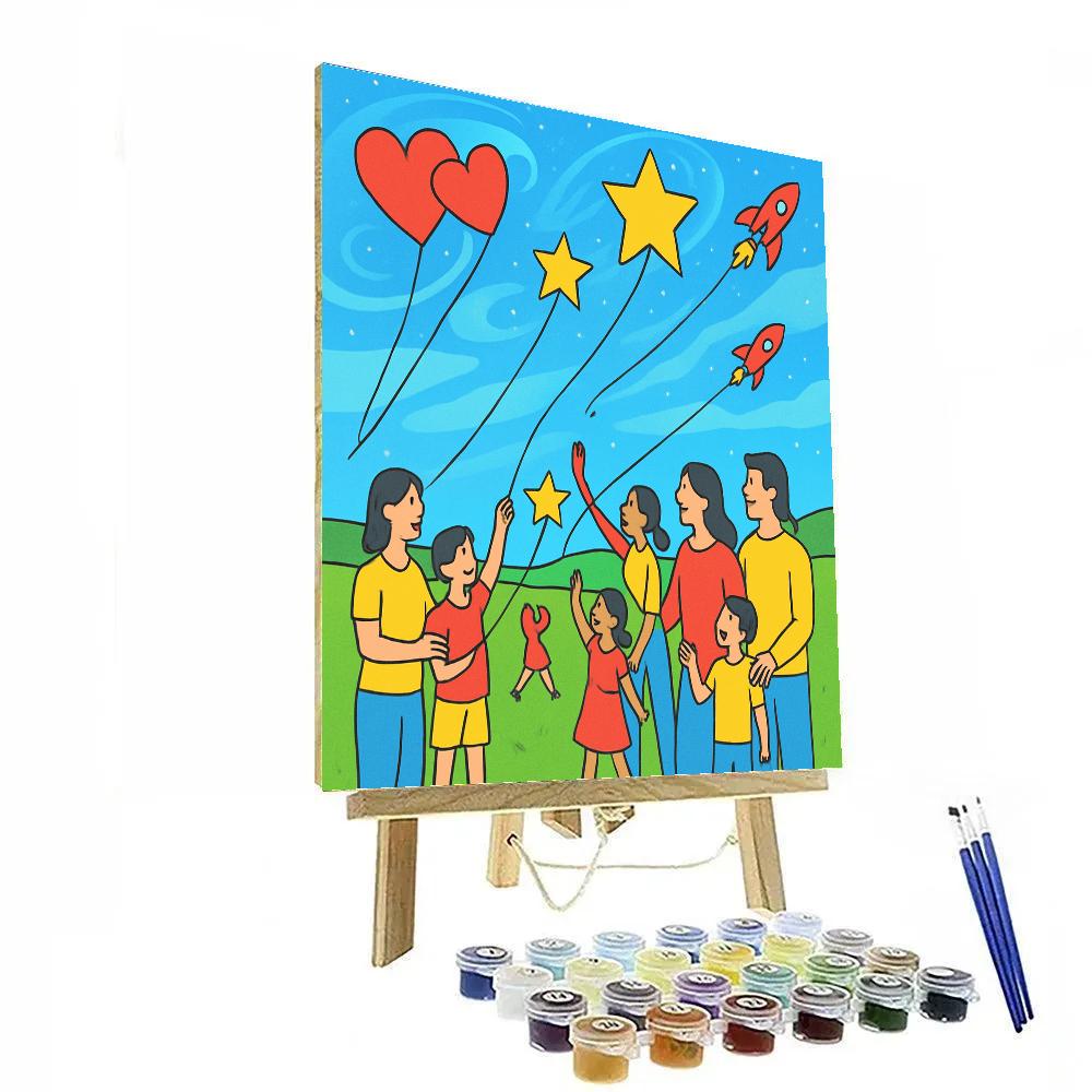 Valentines Day Kite Galaxy Meadow Numbered painting kits