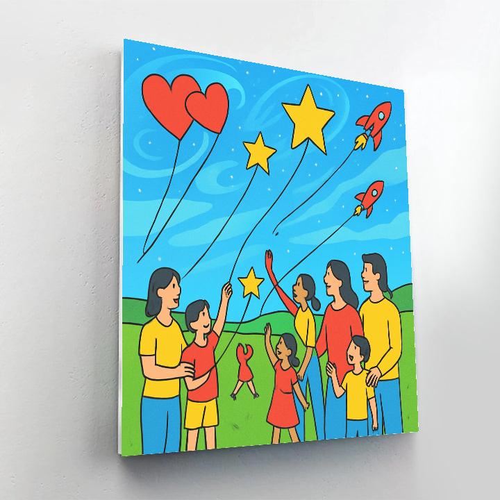 Valentines Day Kite Galaxy Meadow Numbered painting kits