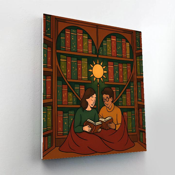Library Of Stars Valentines Day Reading Nook paint by color