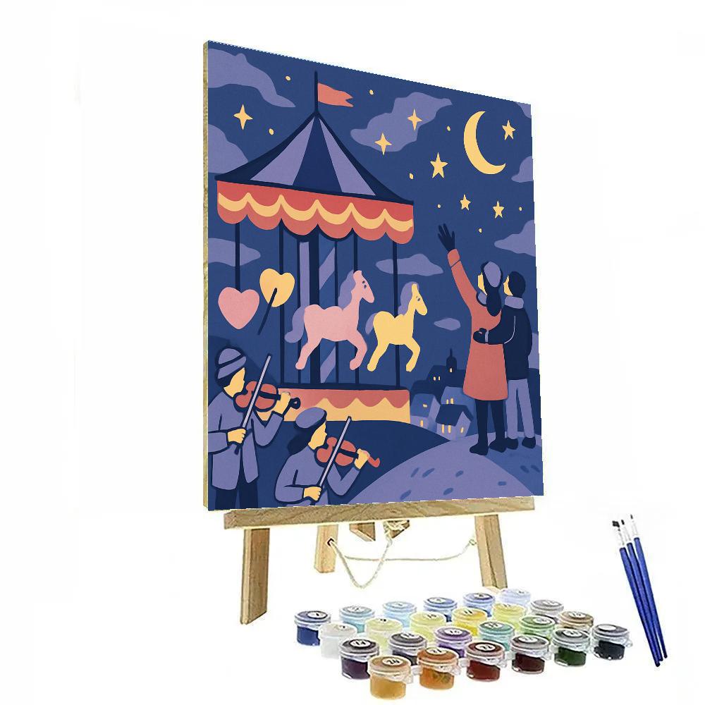 Moonlit Carrousel Of Valentines Day Dreams Numbered painting kits