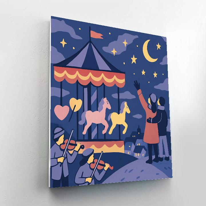 Moonlit Carrousel Of Valentines Day Dreams Numbered painting kits