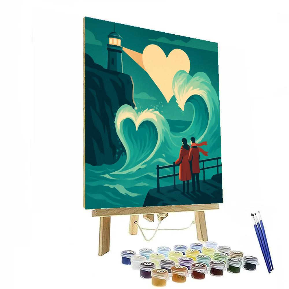 Valentines Day Lighthouse At The Edge Of Time Paint by numbers art
