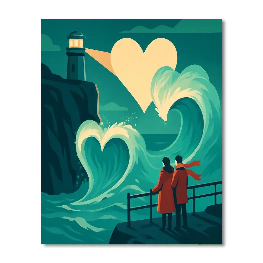 Valentines Day Lighthouse At The Edge Of Time Paint by numbers art