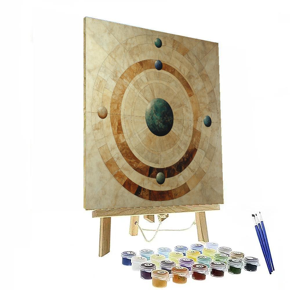 Michelangelo Inspired Solar System Orrery Of Dust Rings Numbered painting kits