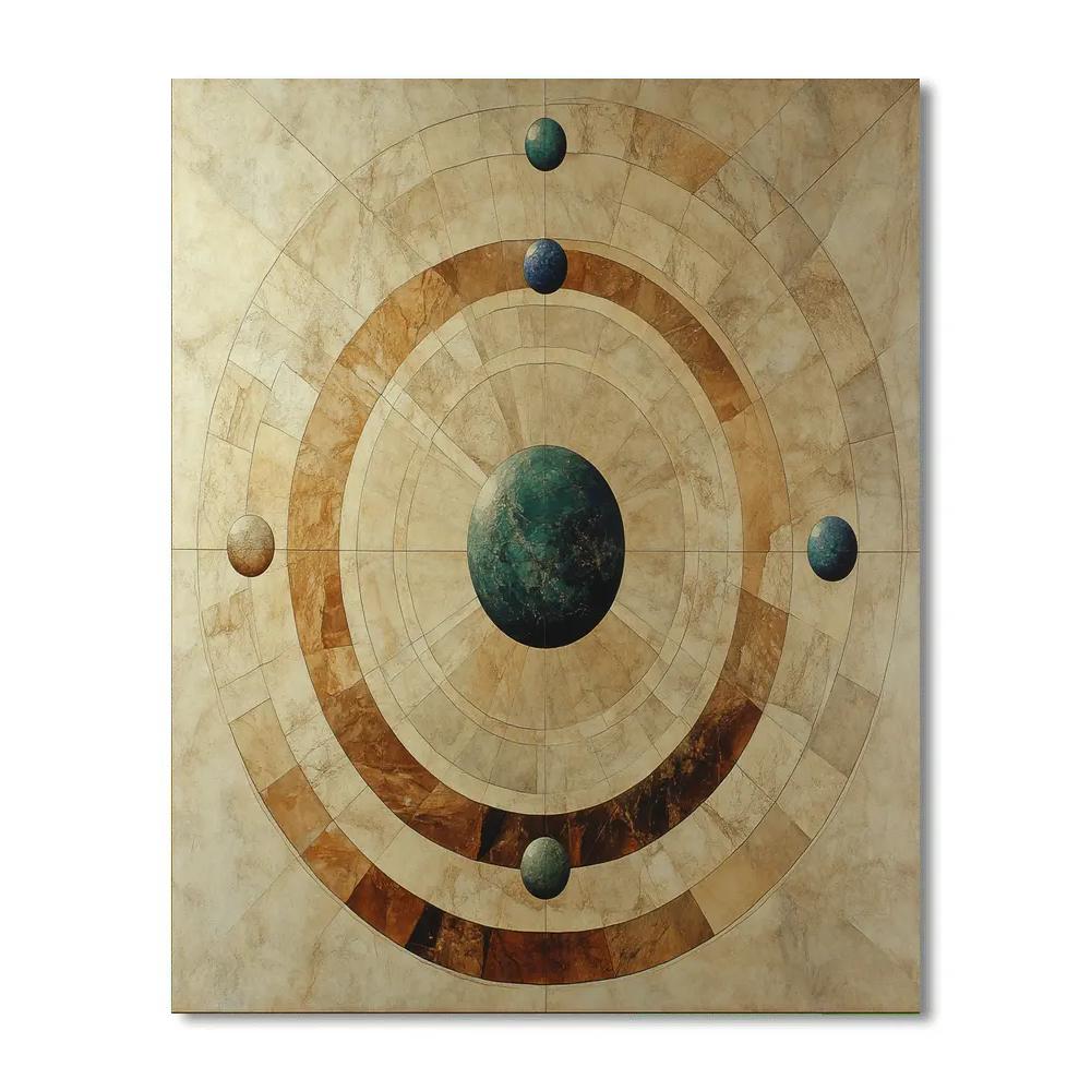 Michelangelo Inspired Solar System Orrery Of Dust Rings Numbered painting kits