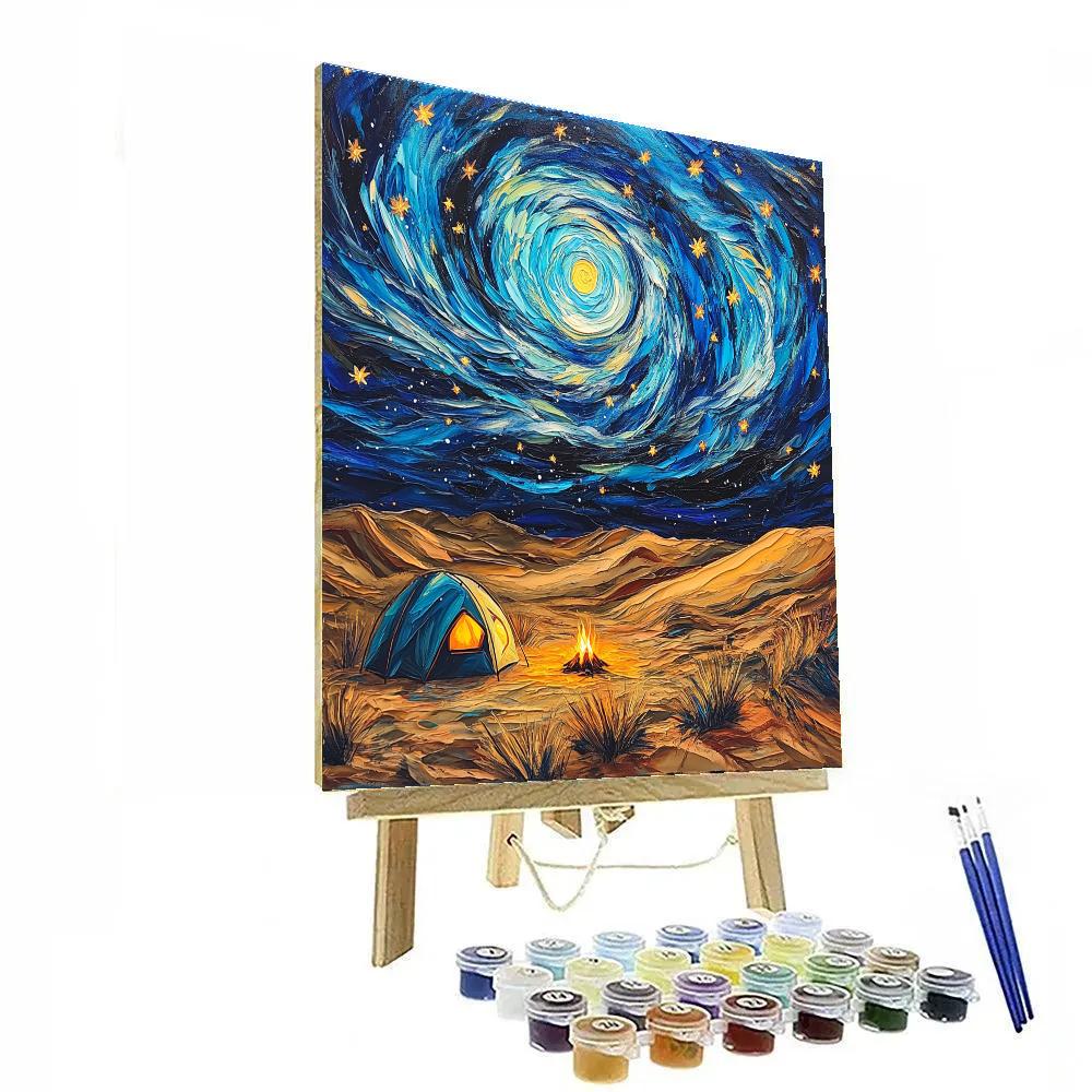 Vincent Van Gogh Inspired Starry Desert Camp Numbered painting kits
