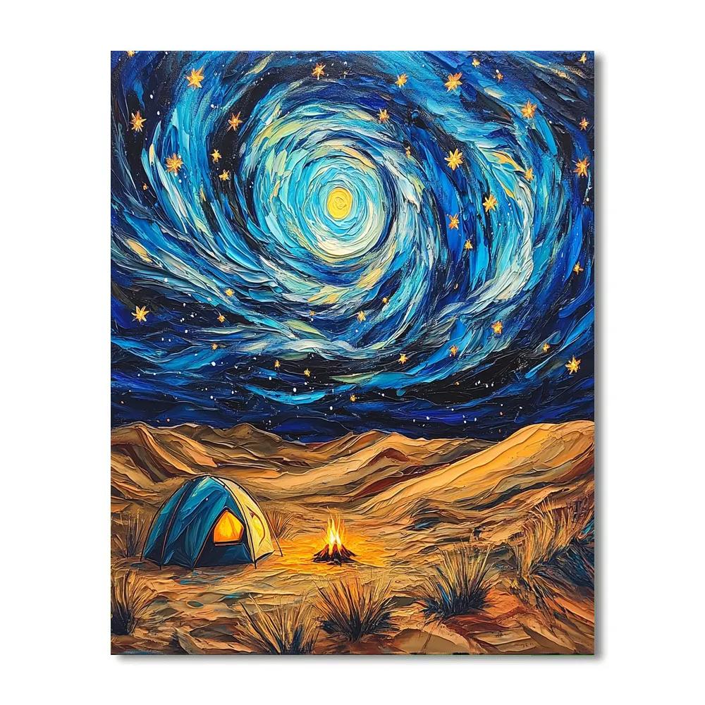 Vincent Van Gogh Inspired Starry Desert Camp Numbered painting kits
