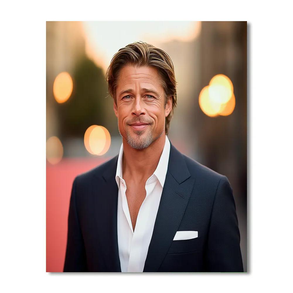 Brad Pitt The Golden Hour Icon Of Hollywood Grit Numbered painting kits