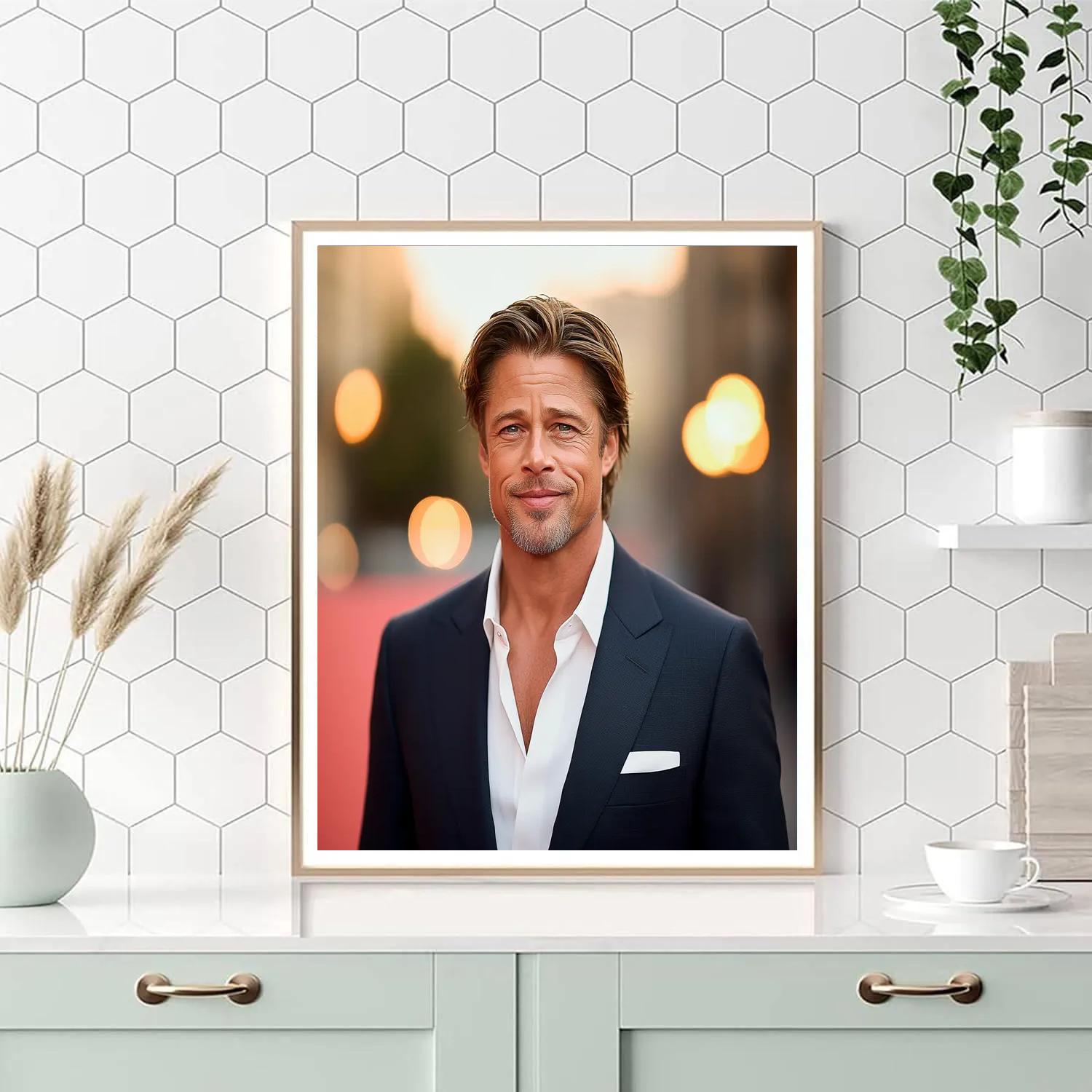Brad Pitt The Golden Hour Icon Of Hollywood Grit Numbered painting kits