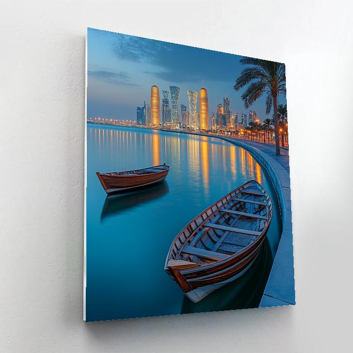 Dunes And Skyscrapers At Corniche Doha Qatar paint by numbers