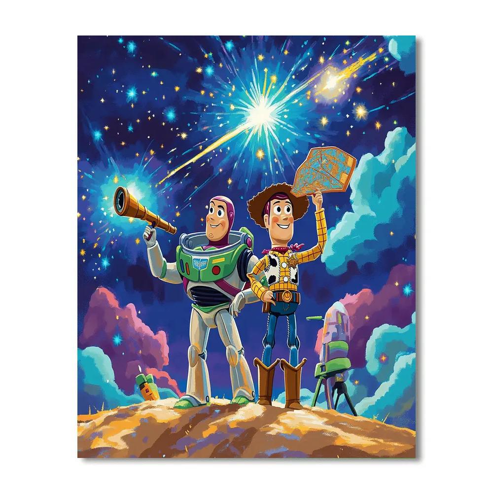 Woody And Buzz Lightyear Meteor Shower Mission DIY paint by numbers