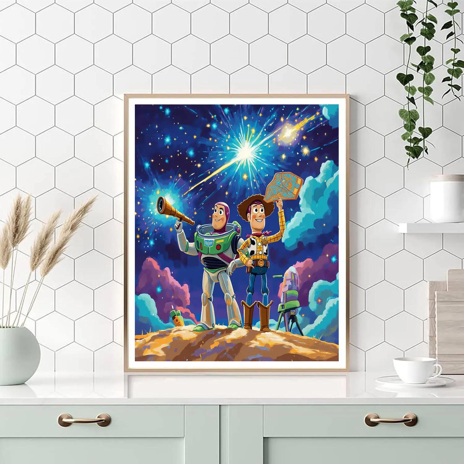 Woody And Buzz Lightyear Meteor Shower Mission DIY paint by numbers