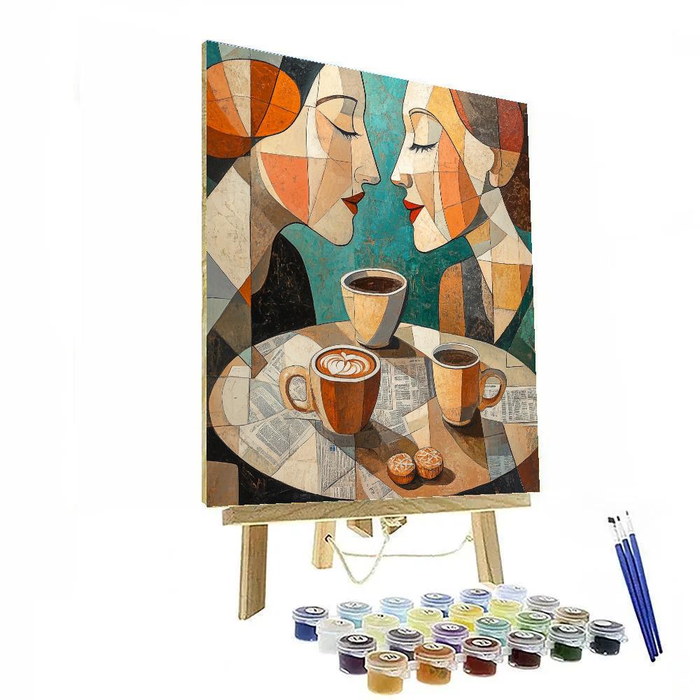 Pablo Picasso Inspired Abstract Cafe Friends painting number kit