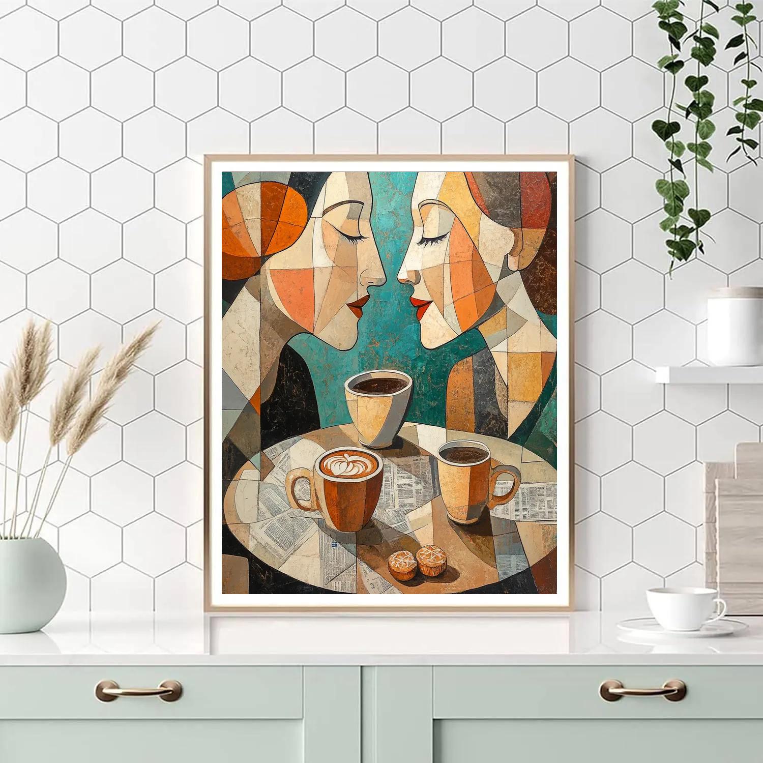 Pablo Picasso Inspired Abstract Cafe Friends painting number kit