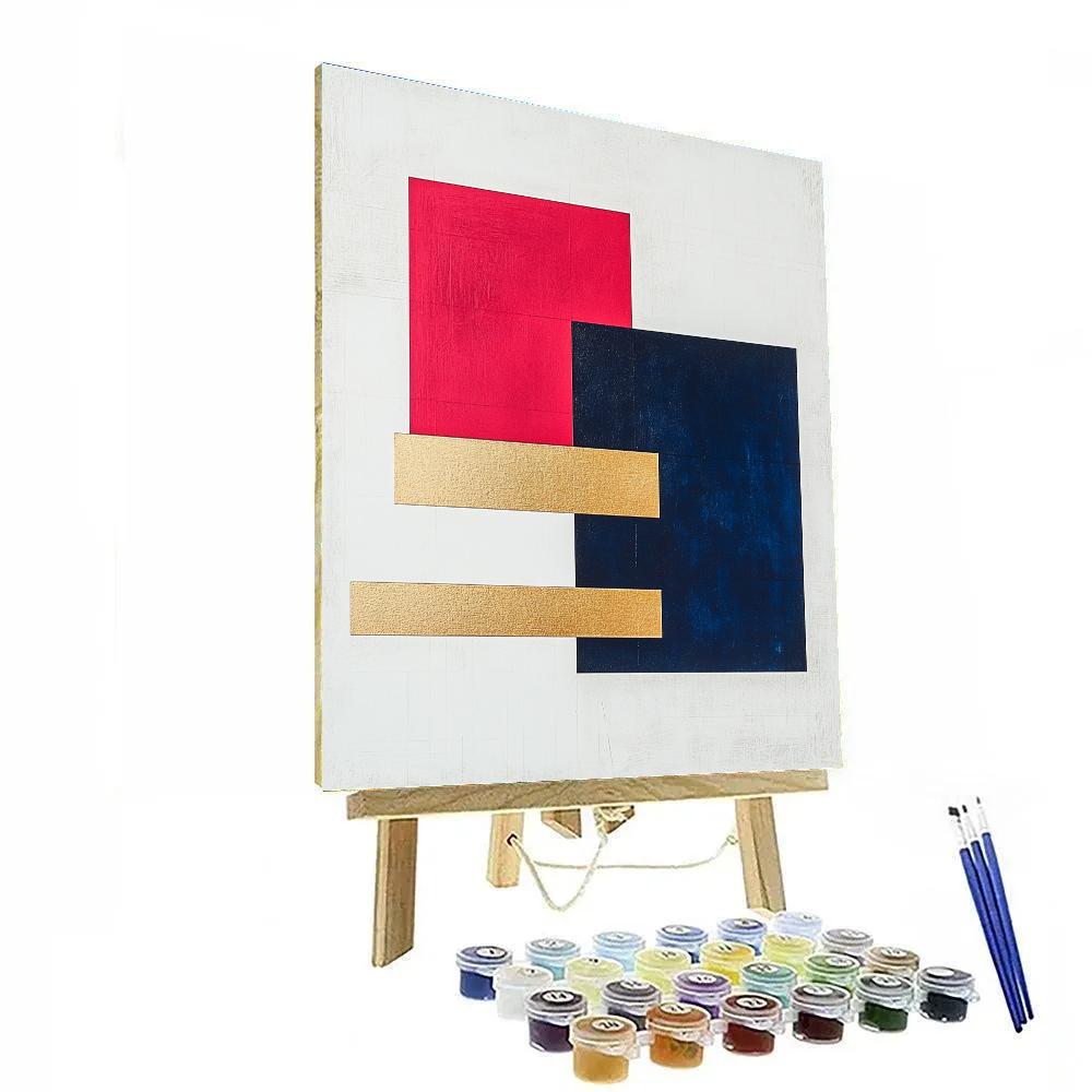 Kazimir Malevich Inspired Quantum Superposition Grid paint by numbers