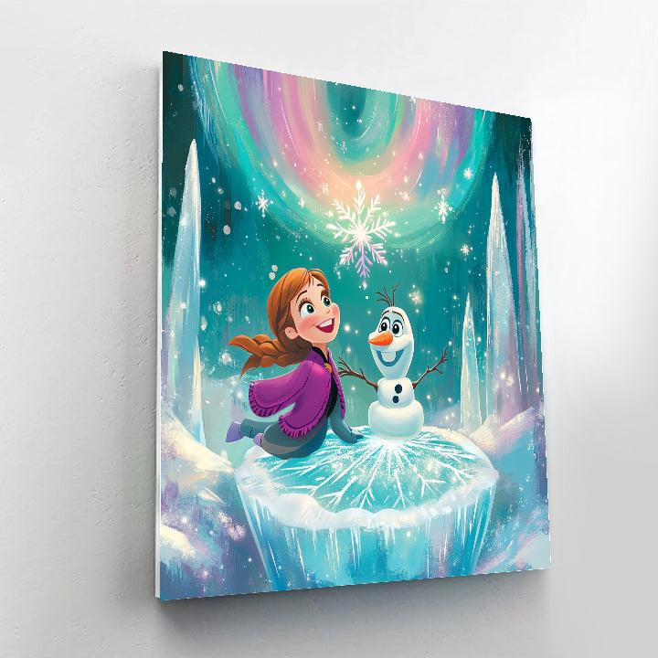 Elsa And Olaf Crystal Aurora Playground paint by color