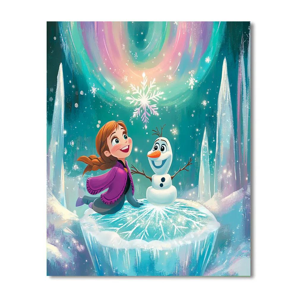 Elsa And Olaf Crystal Aurora Playground paint by color