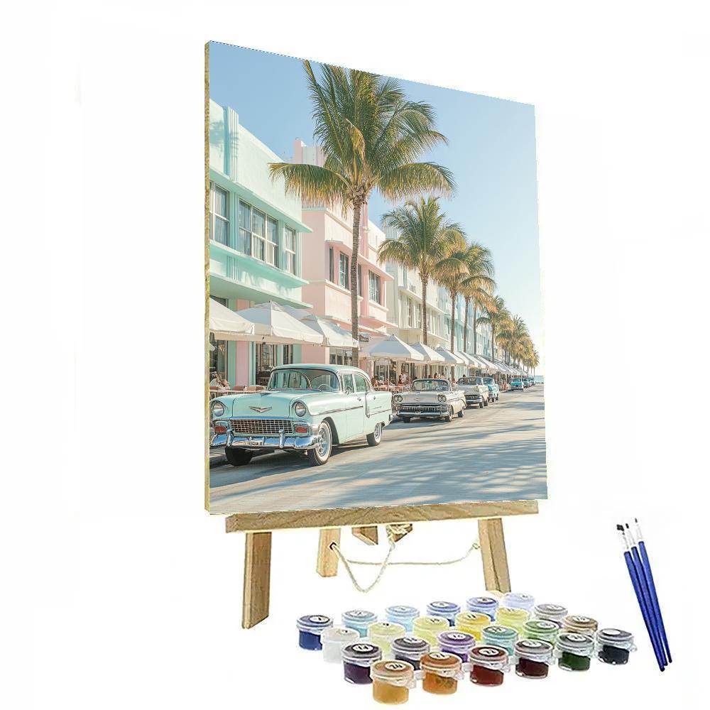 Art Deco Facades On Ocean Drive Miami Beach United States paint by number