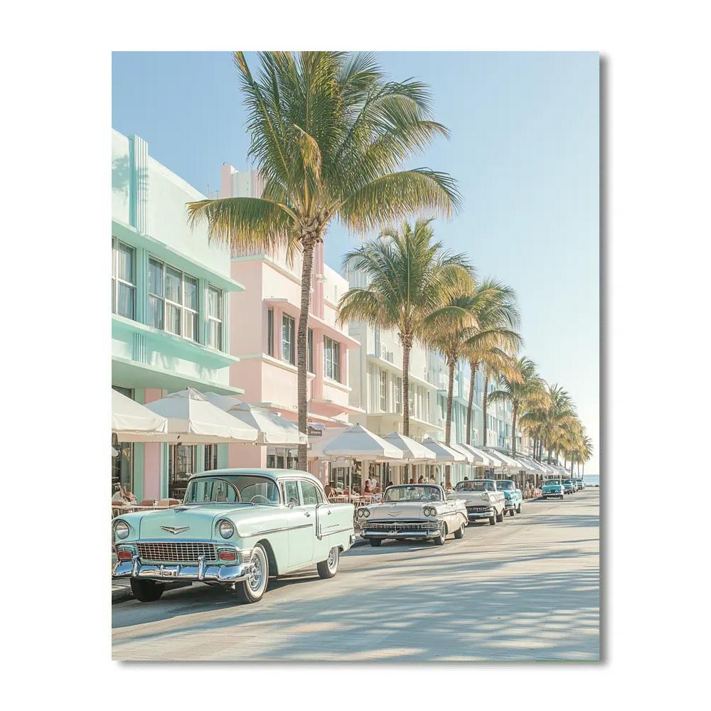 Art Deco Facades On Ocean Drive Miami Beach United States paint by number