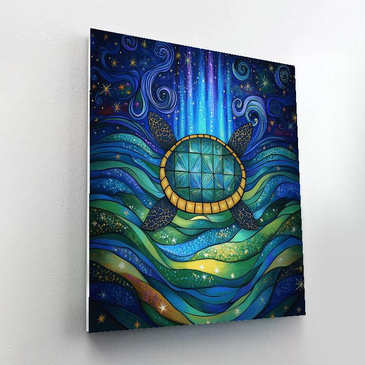 Norval Morrisseau Inspired Turtle Of The Aurora Waters paint by number