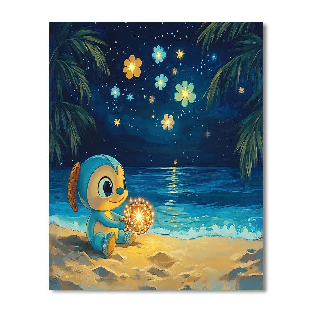 Stitch Tropical Star Compass paint by color