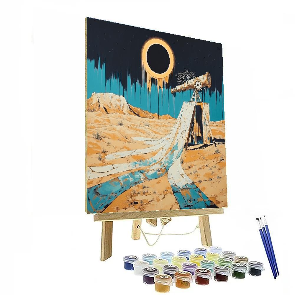 Salvador Dali Inspired Melting Clock Solar Eclipse Numbered painting kits