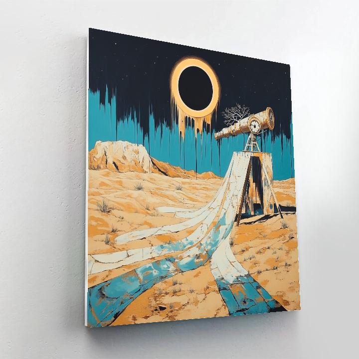 Salvador Dali Inspired Melting Clock Solar Eclipse Numbered painting kits