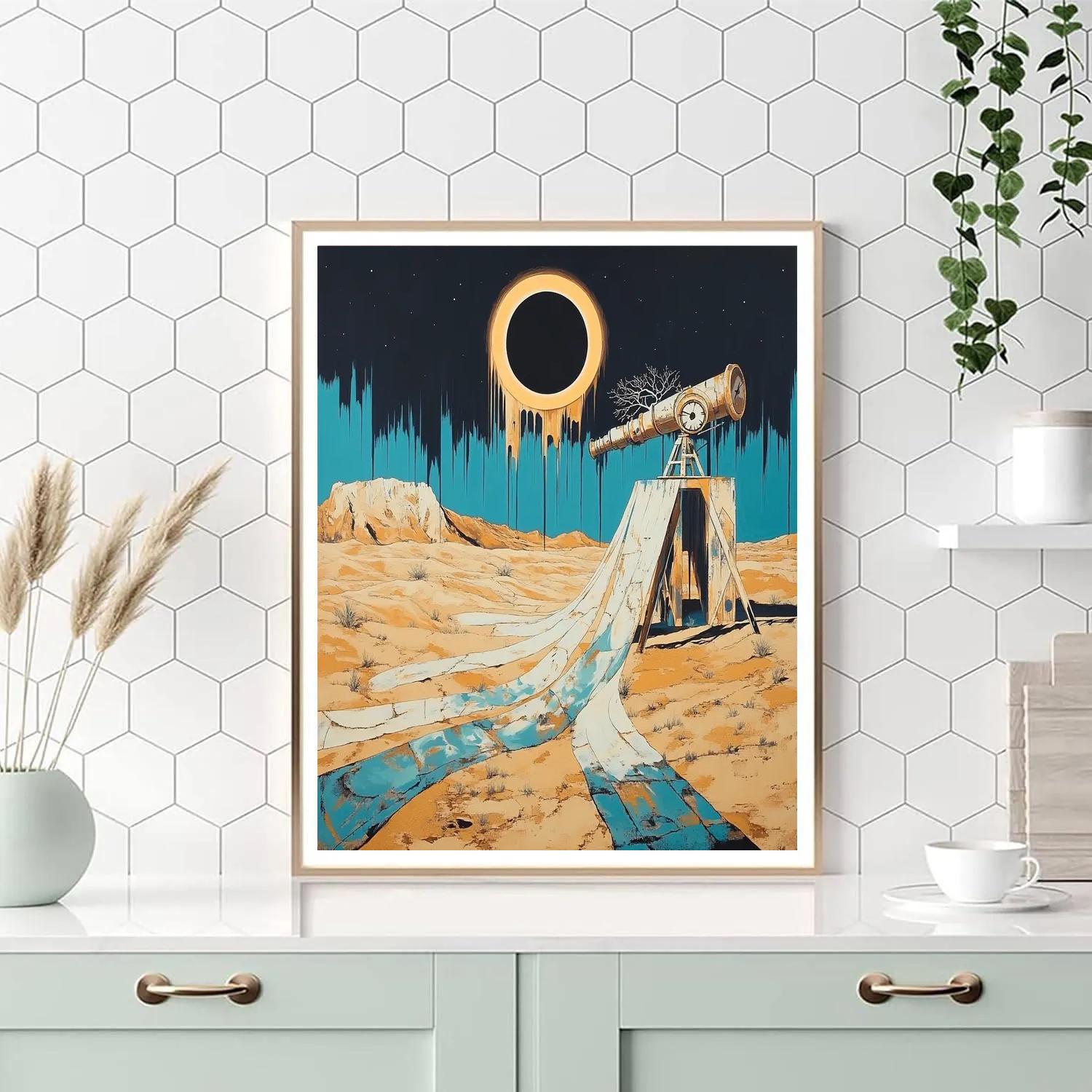 Salvador Dali Inspired Melting Clock Solar Eclipse Numbered painting kits