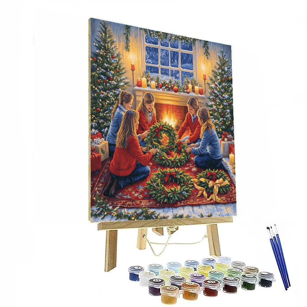Wreathmaking By Firelight Paint by numbers art