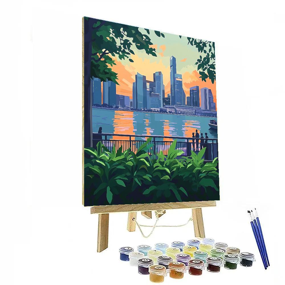 Sky Garden Viewpoint At Marina Bay Singapore paint by number