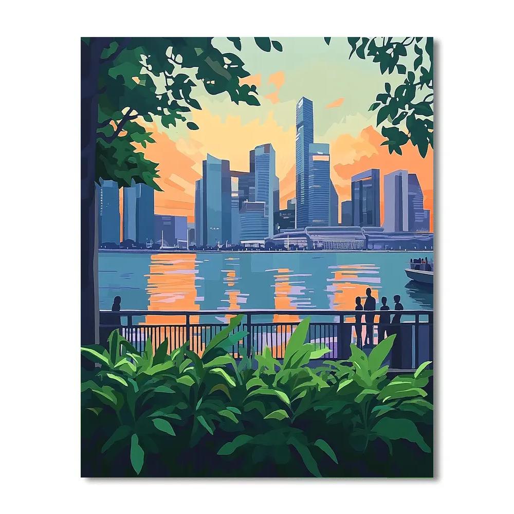 Sky Garden Viewpoint At Marina Bay Singapore paint by number