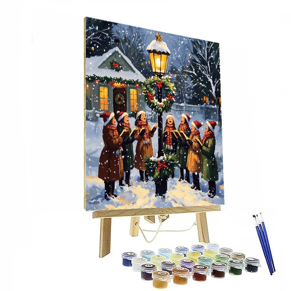 Snowglobe Carol Circle paint by number
