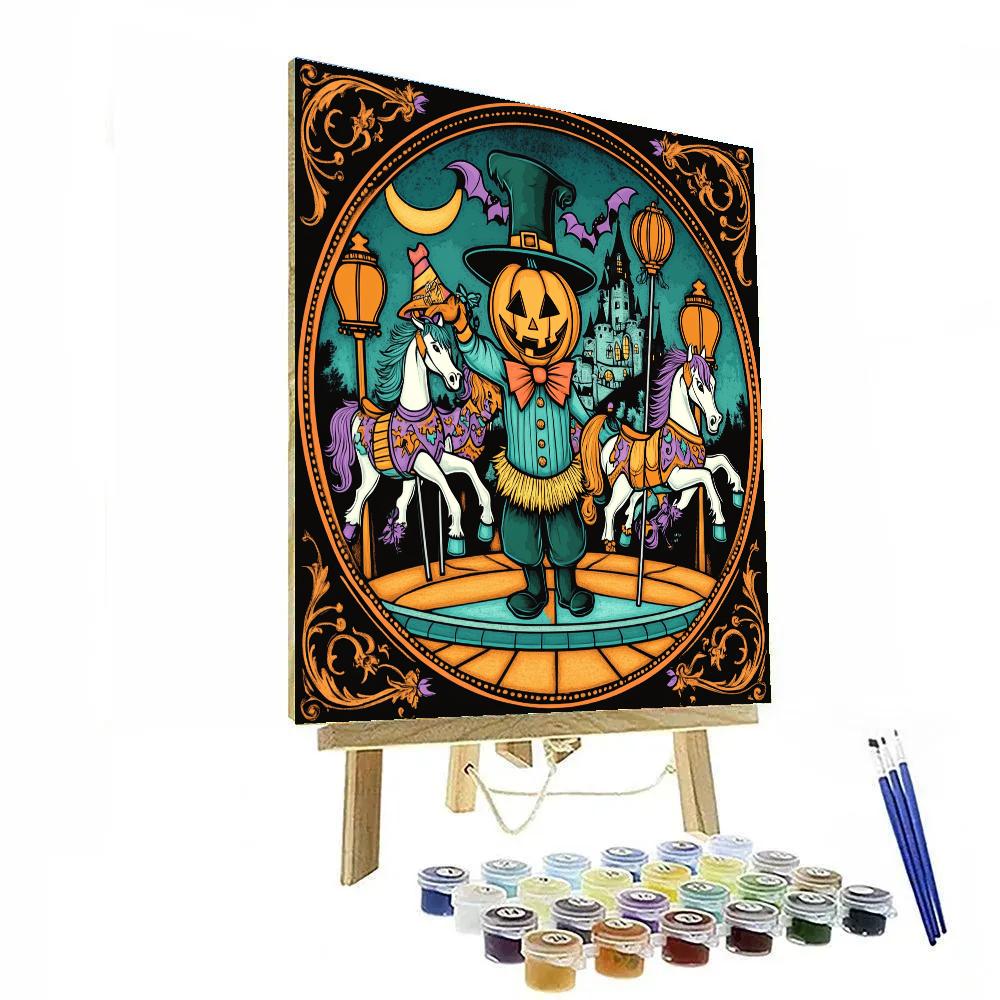Haunted Carousel Of Candy Corn Dreams Paint by numbers art